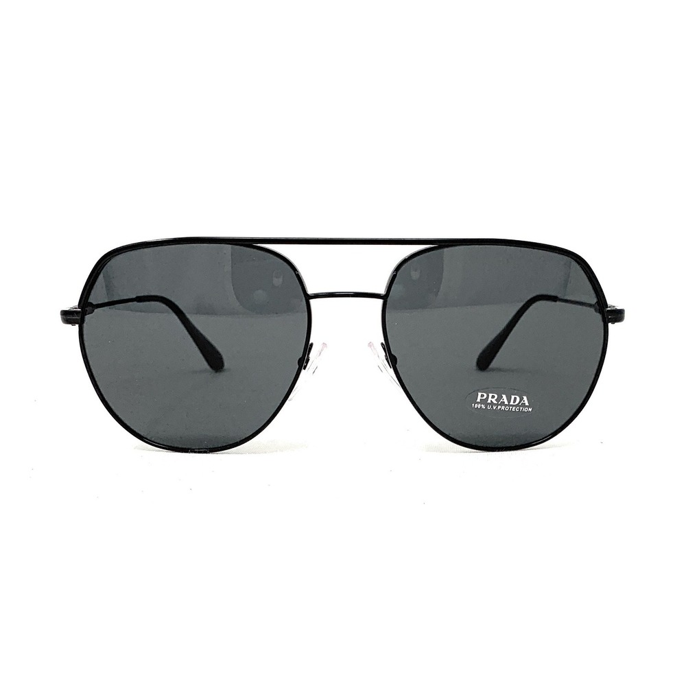 PRADA SPR 55U 1AB-5S0 Pilot Men's Sunglasses Conceptual Black w/ Grey 57mm - Picture 3 of 6